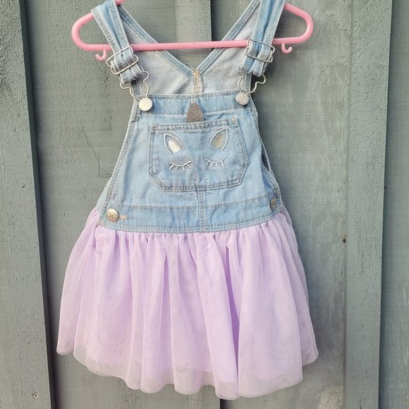 Oshkosh Girls Size 2T Light Denim and Netting Unicorn Jumper - Picture 2 of 8